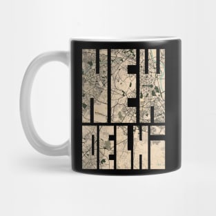 New Delhi, India City Map - Vintage Mug